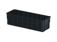 Einsatzbehälter 1/2 - 362 x 131 x H 101 mm - Schwarz - für Stapelbehälter 400 x 300 mm