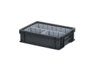 Insertion modulaire 1/4 - 181 x 131 x H 101 mm - gris - pour bacs gerbables 400 x 300 mm - 5