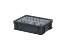 Insertion modulaire 1/4 - 181 x 131 x H 101 mm - gris - pour bacs gerbables 400 x 300 mm - 7