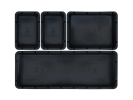 Insertion modulaire 1/8 - 131 x 90 x H 101 mm - noir - pour bacs gerbables 400 x 300 mm - 6