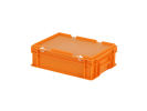 Bac gerbable avec couvercle - 400 x 300 x H 133 mm - Orange - (fond lisse) - 1