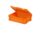 Bac gerbable avec couvercle - 400 x 300 x H 133 mm - Orange - (fond lisse) - 2