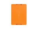 Bac gerbable avec couvercle - 400 x 300 x H 133 mm - Orange - (fond lisse) - 3