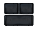 Valise avec bacs d'insertion - 400 x 300 x H 133 mm - noir | 1 x bac d'insertion 1/2 et 2 x bac d'insertion 1/4 - 2
