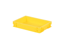 Bac gerbable / bac à couverts - 400 x 300 x H 75 mm - Jaune (fond lisse) - 1