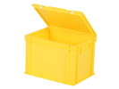 Bac gerbable avec couvercle - 400 x 300 x H 295 mm - Jaune - (fond renforcé) - 2