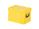 Valise - 400 x 300 x H 295 mm - Jaune - bac gerbable avec couvercle et poignée (fond renforcé) - 1