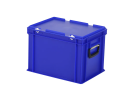 Kunststoffkoffer - 400 x 300 x H 295 mm - Blau - Behälter mit Deckel und Griff - 1