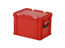 Kunststoffkoffer - 400 x 300 x H 295 mm - Rot - Behälter mit Deckel und Griff - 1
