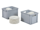 Bac gerbable / bac à assiettes - 400 x 300 x H 280 mm - Jaune (fond renforcé) - 2