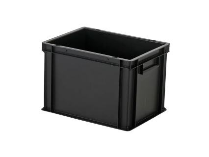 Bac gerbable / bac à assiettes - 400 x 300 x H 280 mm - Noir (fond renforcé)