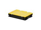 Combicolor Deckelbehälter - 400 x 300 x H 90 mm (glatter Boden) - Schwarz-Gelb - 1