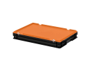 Combicolor Deckelbehälter - 600 x 400 x H 90 mm (glatter Boden) - Schwarz-Orange - 1