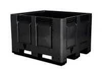 BIG BOX plastic palletbox - 1200 x 1000 mm - 3 runners - black