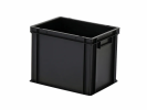 Bac gerbable / bac à assiettes - 400 x 300 x H 320 mm - Noir (fond renforcé) - 1