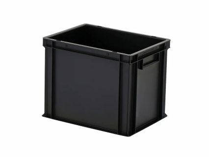 Stacking bin / bin for plates - 400 x 300 x H 320 mm - black (reinforced base)