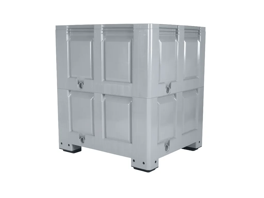 XL plastic palletbox - 1200 x 1000 mm - on 4 feet - height variable