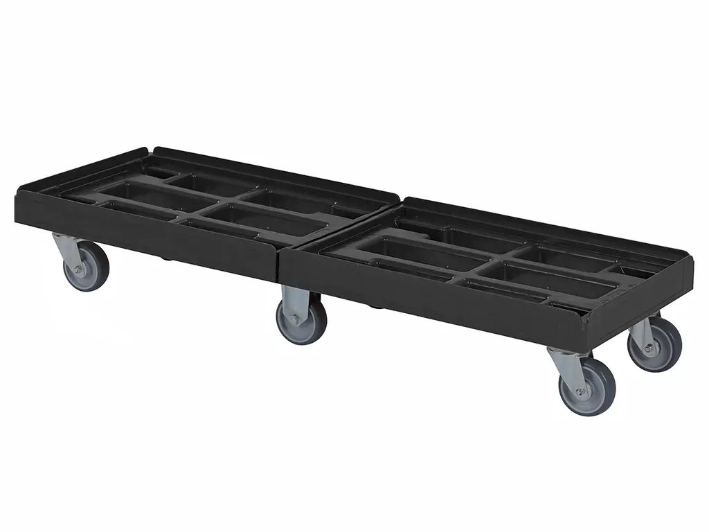 Maßarbeit Kunststoff-Rollwagen - 1200x400mm - Schwarz 