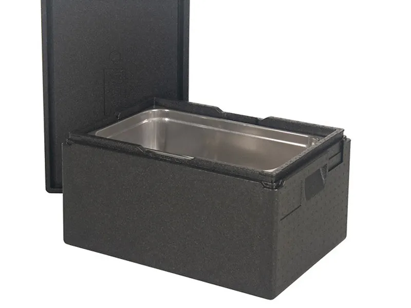 Caisse isolante avec couvercle - 600 x 400 x H 230 mm - gerbable - format interne Gastronorm