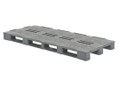 Palette en plastique type CS3-DUO - 2050 x 1000 mm - avec rebords - semelles ouvertes - 1