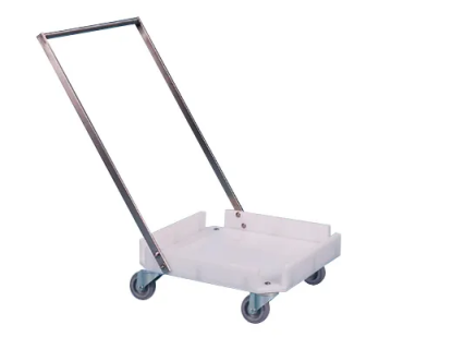 Plastic trolley with push bar - for 500 x 500 mm baskets