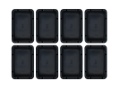 Valise avec bacs d'insertion - 400 x 300 x H 133 mm - noir | 8 x bac d'insertion 1/8 - 2