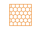 Casier à verres de 500x500mm - hauteur de verre maximale 240 mm - avec une division de 30 compartiments orange - diamètre de verre maximal 81mm - 2