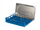 Panier avec casier de supports inox pour 4 plats de service (max. 75 mm d'épaisseur) ; le panier est ouvert d'un seul côté. - 1
