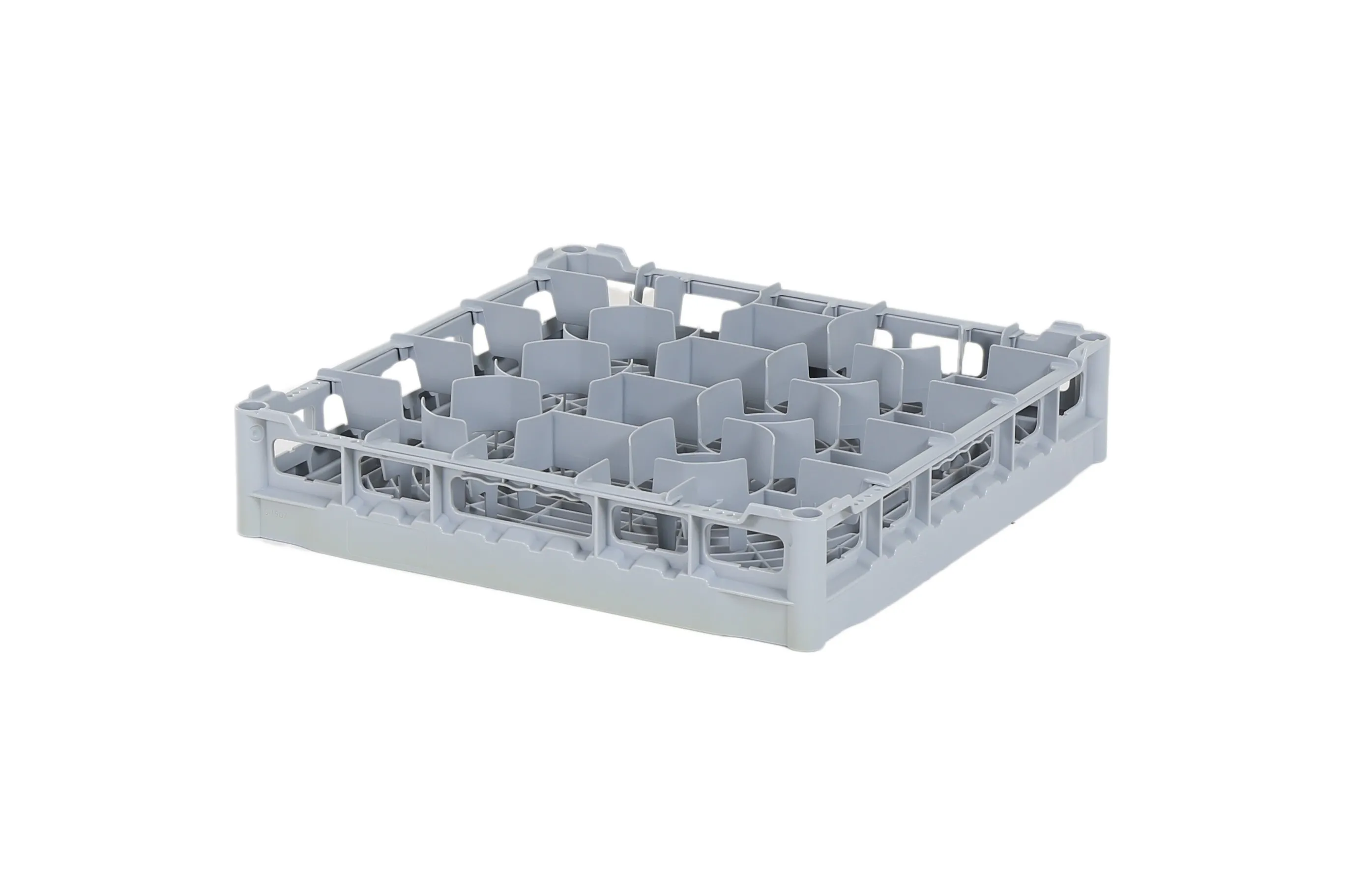 Glass basket 500x500mm - maximum glass height 73 mm - with gray 20-compartment division - maximum glass Ø 99mm