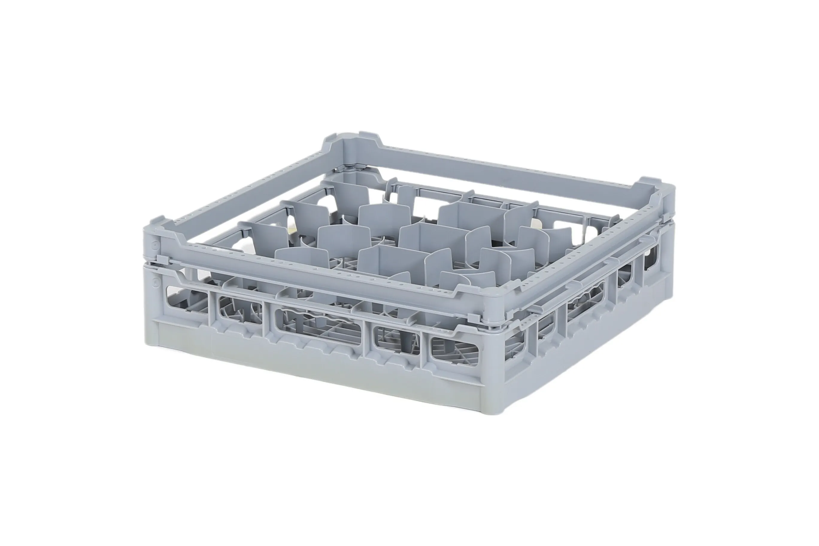 Glass basket 500x500mm - maximum glass height 110 mm - with gray 20-compartment division - maximum glass diameter 99mm