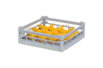 Casier à verres de 500x500mm - hauteur de verre maximale 120 mm - avec séparation jaune en 4x4 compartiments - diamètre de verre maximal 113mm - 1