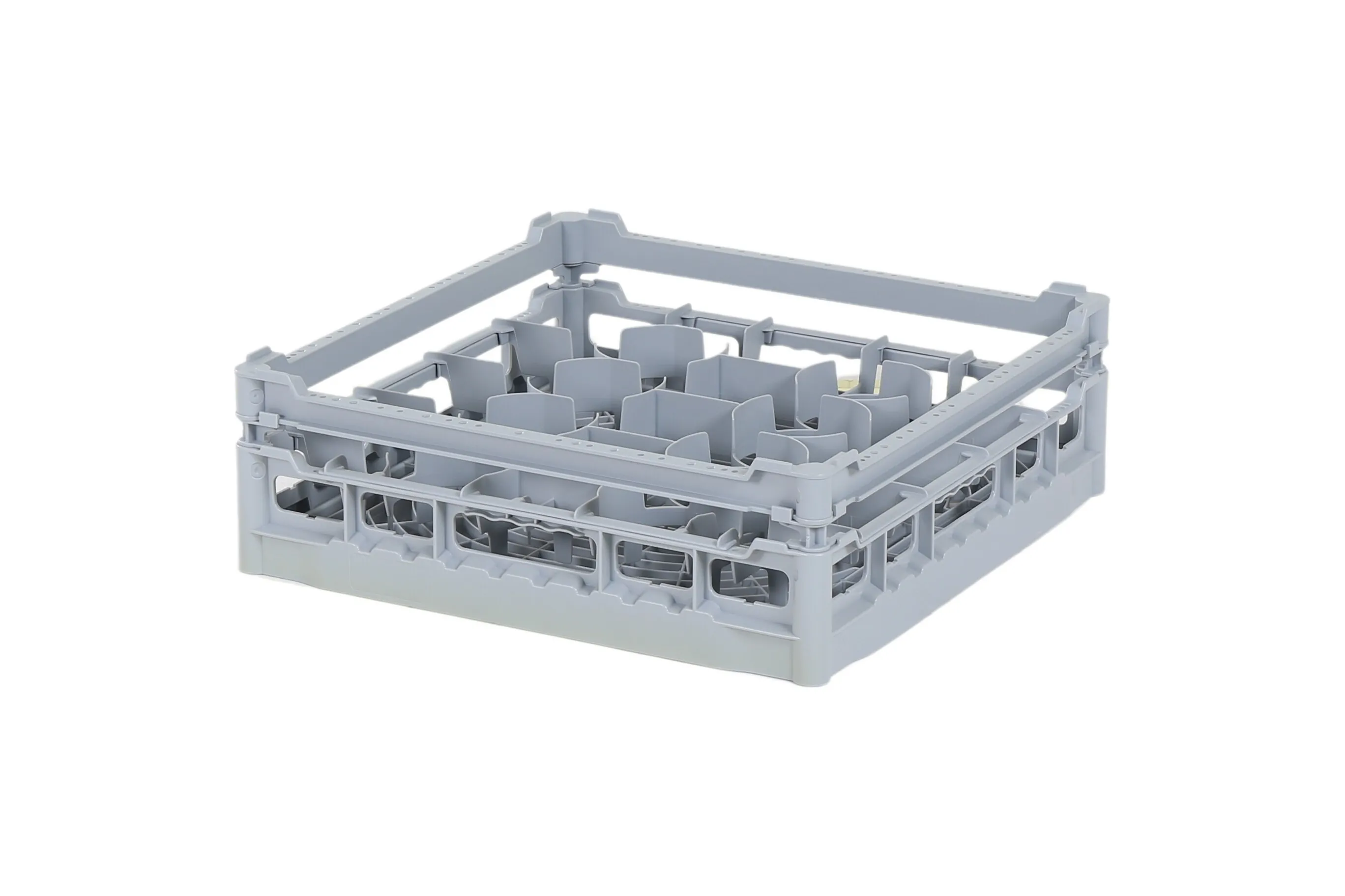 Glass basket 500x500mm - maximum glass height 120 mm - with gray 20-compartment division - maximum glass diameter 99mm