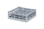 Casier à verres de 500x500mm - hauteur de verre maximale 135 mm - avec une division de 20 compartiments gris - diamètre de verre maximal 99mm - 1