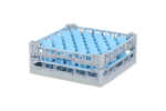 Gläserkorb 500x500mm - maximale Glashöhe 150 mm - mit blauer 44er Facheinteilung - maximaler Glasdurchmesser 67mm - 1