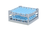 Casier à verres de 500x500mm - hauteur de verre maximale 225 mm - avec une division de 44 compartiments bleus - diamètre de verre maximal 67mm - 1