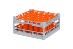 Casier à verres de 500x500mm - hauteur de verre maximale 240 mm - avec une division de 30 compartiments orange - diamètre de verre maximal 81mm - 1