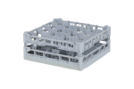 Casier à verres de 500x500mm - hauteur de verre maximale 180 mm - avec une division de 20 compartiments gris - diamètre de verre maximal 99mm - 1