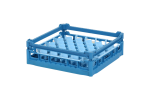 Casier à verres de 500x500mm bleu - hauteur de verre maximale 120 mm - avec séparation bleue en 44 compartiments - diamètre de verre maximal 67mm - 1