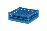 Gläserkorb 500x500mm blau - maximale Glashöhe 135 mm - mit blauer 5x5 Facheinteilung - maximales Glas-Ø 90mm - 1
