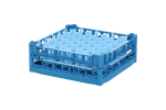 Casier à verres de 500x500mm bleu - hauteur de verre maximale 140 mm - avec séparation bleue en 44 compartiments - diamètre de verre maximal 67mm - 1