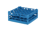 Gläserkorb 500x500mm blau - maximale Glashöhe 165 mm - mit blauer 5x5 Facheinteilung - maximales Glas-Ø 90mm - 1