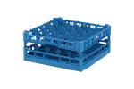 Gläserkorb 500x500mm blau - maximale Glashöhe 180 mm - mit blauer 5x5 Facheinteilung - maximales Glas-Ø 90mm - 1