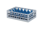 Clixrack casier à verres de 600 x 400 mm - hauteur maximale du verre 155 mm – Avec une cloison bleue de 4 x 6 – Ø de verre maximal 88 mm  - 1