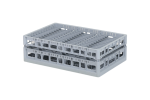Clixrack-Tellerkorb 600 x 400 mm grau - Tellerrandhöhe max. 28 mm - mit grauer 3 x 12 Facheinteilung - max. Ø des Tellers 155 mm - 1