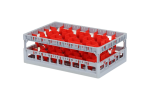 Clixrack casier à verres de 600 x 400 mm - hauteur maximale du verre 155 mm – Avec une cloison bleue de 5 x 8 – Ø de verre maximal 66 mm  - 1
