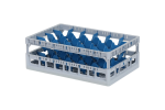 Clixrack casier à verres de 600 x 400 mm - hauteur maximale du verre 200 mm – Avec une cloison bleue de 4 x 6 – Ø de verre maximal 88 mm  - 1