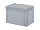 Bac gerbable avec couvercle - 600 x 400 x H 439 mm - Gris - (fond renforcé) - 1