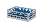 Clixrack casier à verres de 600 x 400 mm - hauteur maximale du verre 185 mm – Avec une cloison bleue de 4 x 6 – Ø de verre maximal 88 mm  - 1
