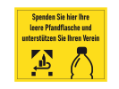 Sticker Spenden Sie hier Ihre leere Pfandflasche und unterst&uuml;tzen Sie Ihren Verein