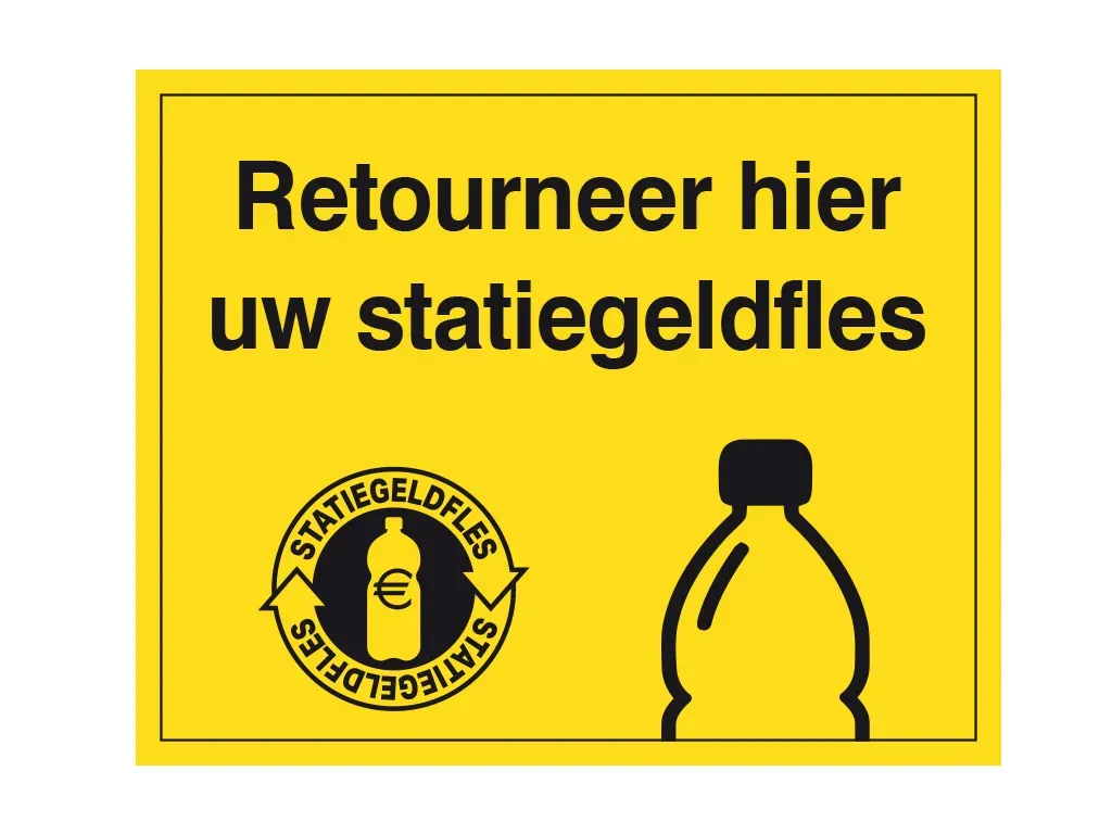 Sticker Retourneer hier uw statiegeldfles